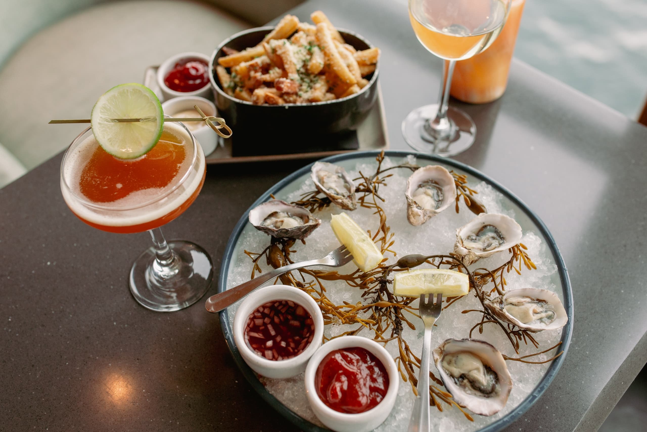 A plate of oysters at The Edgewater Hotel