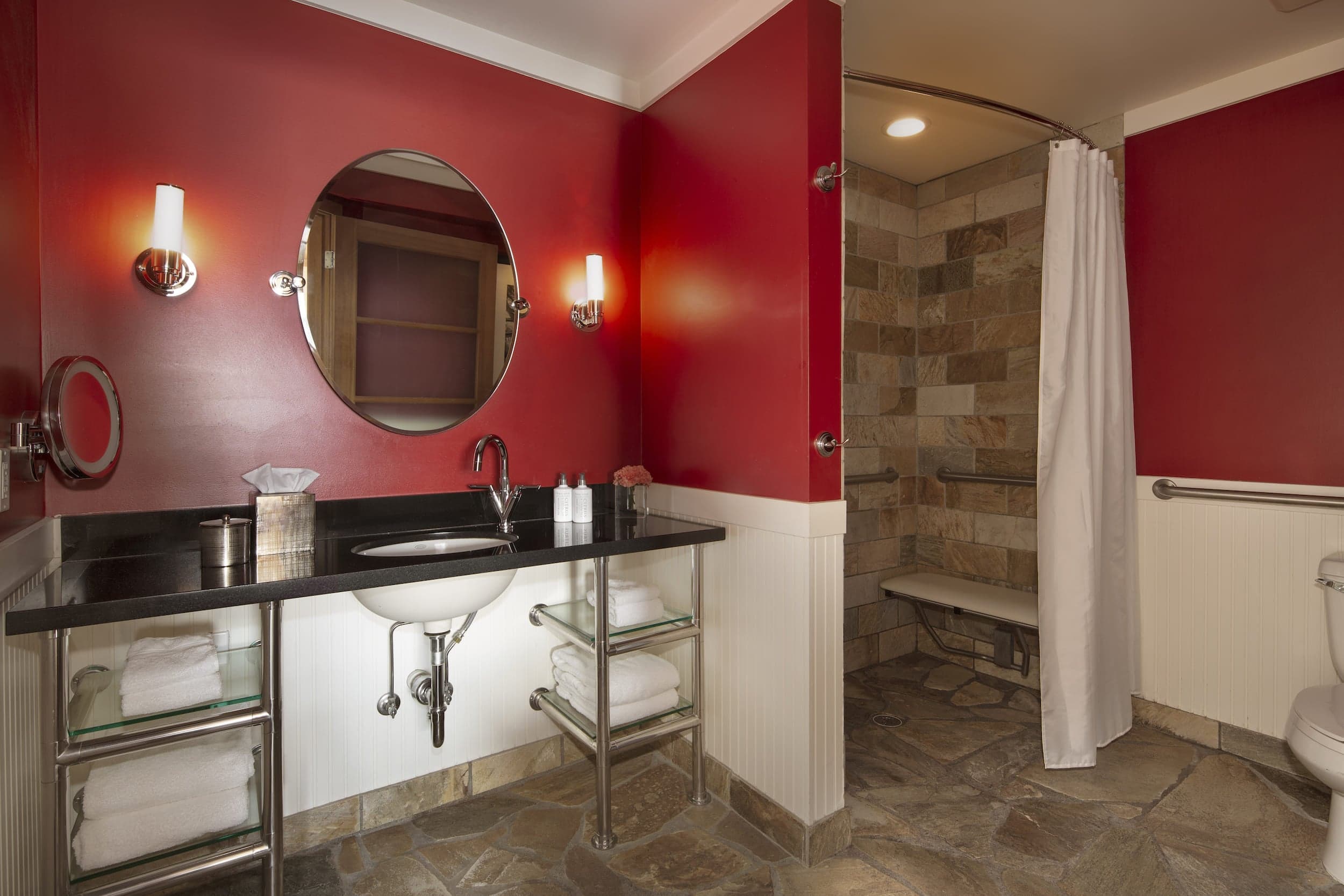 Accessible washroom with roll-in shower at Edgewater