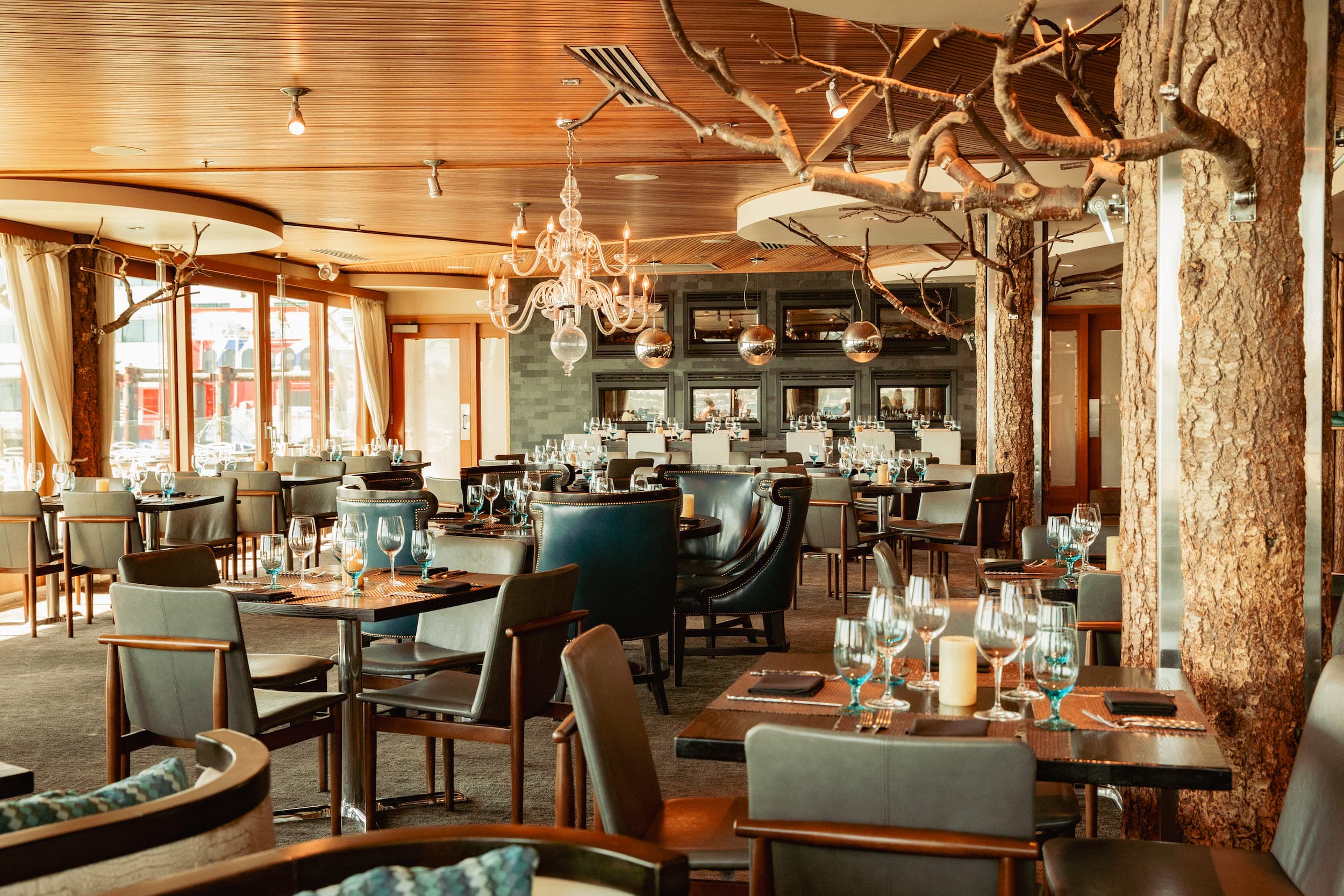 Inside Six Seven restaurant before service