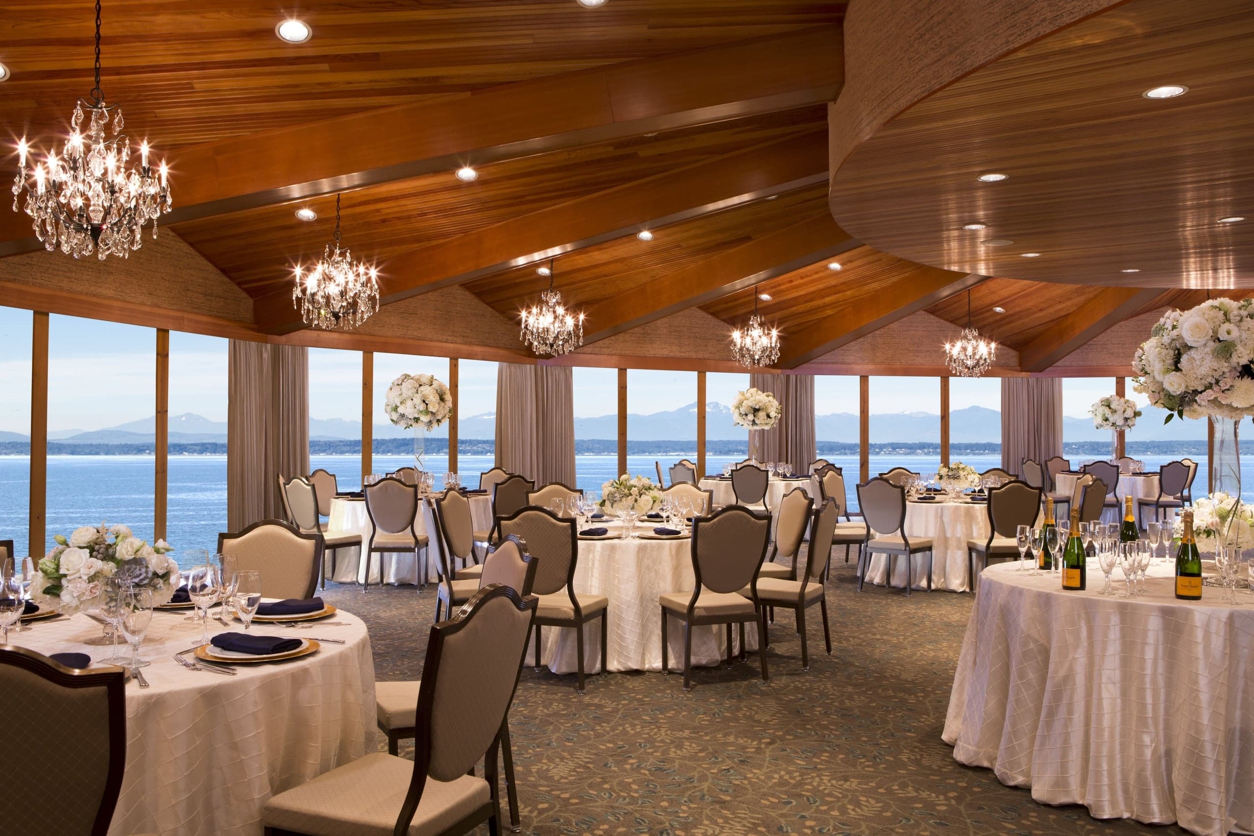 The Olympic Ballroom setup for an event at Edgewater