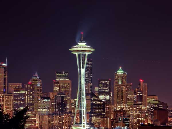 Space Needle at Seattle City skyline