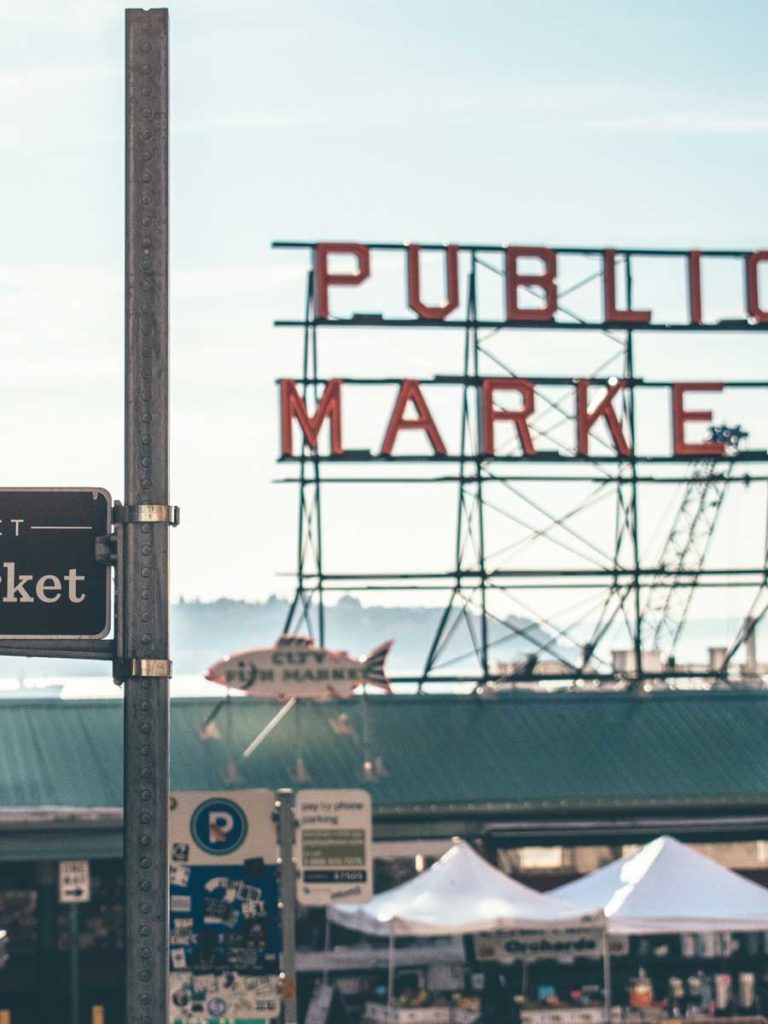 Pike Place Market main entrance Seattle