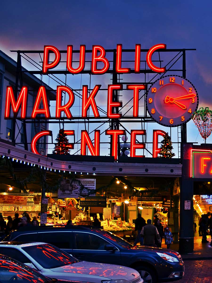Pike Place Market entrance Seattle