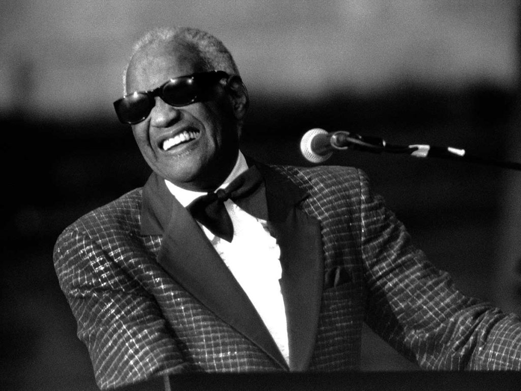 Ray Charles during a perfermance.