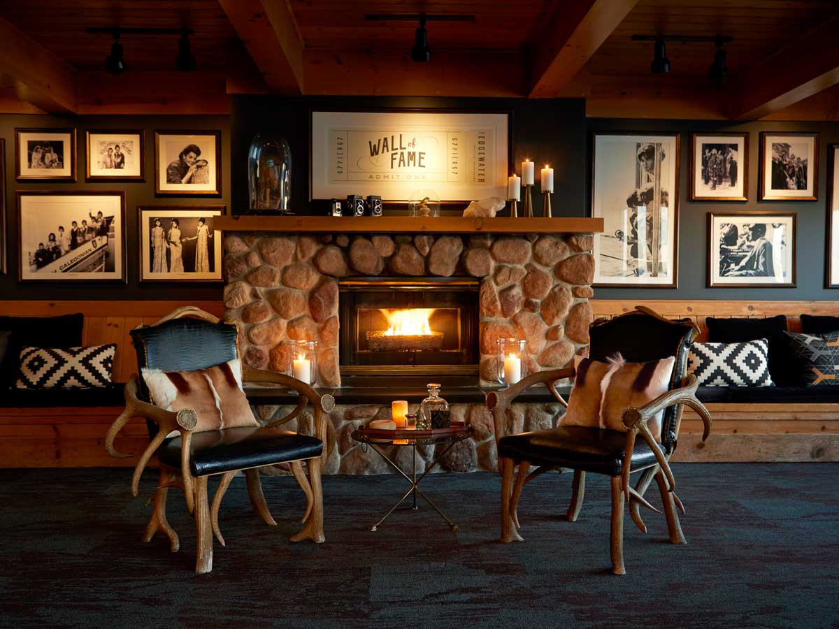 Seating By The Fireplace At Edgewater In Seattle.