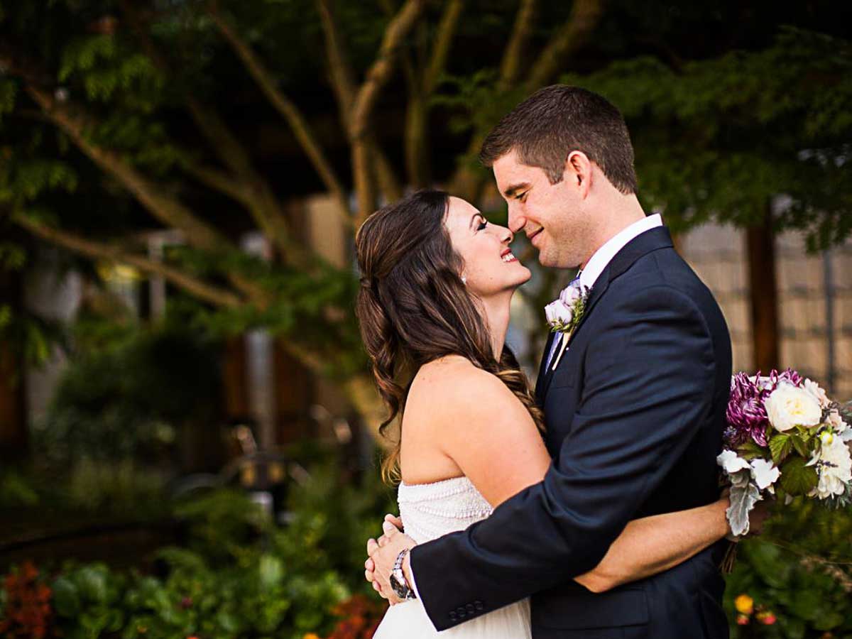 Bride And Groom Together At The Edgewater.