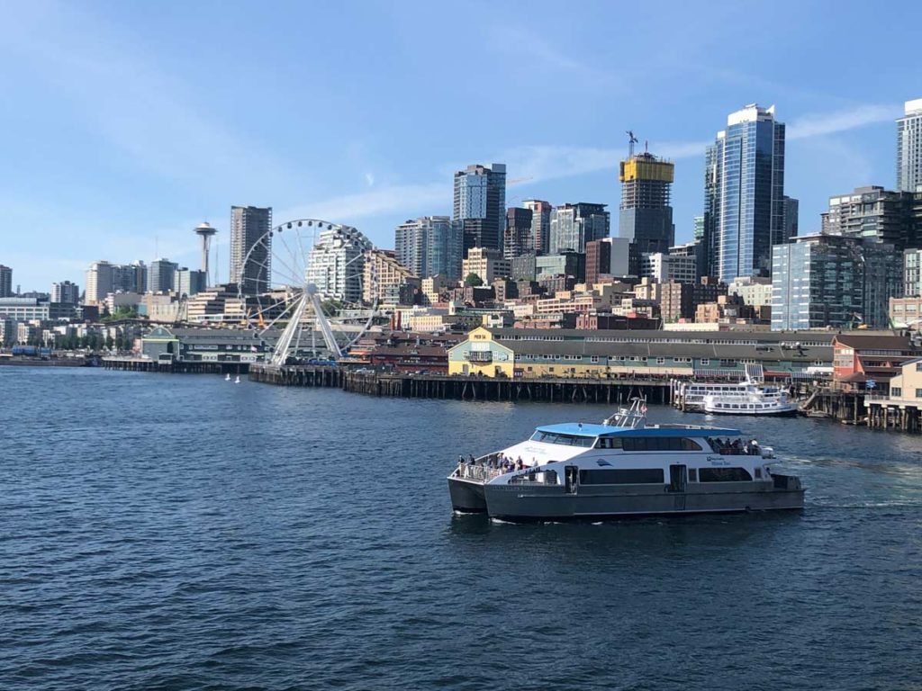 Seattle Skyline And Ferry.
