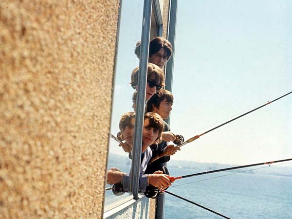 The Beatles Fishing From Their Edgewater Hotel Room Window.