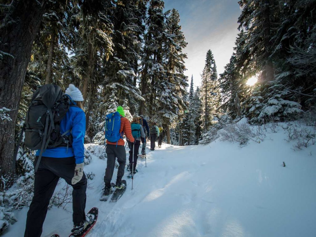 group of people Snowshoeing