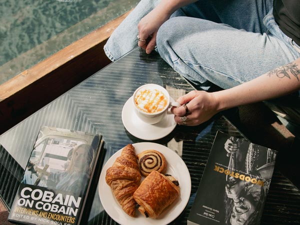 woman having coffee